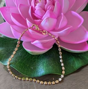 Gold over silver bracelet